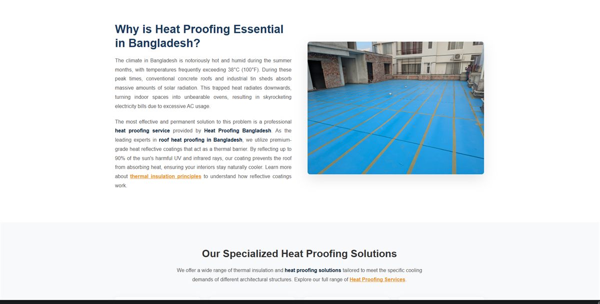 Heat Proofing Bangladesh website, another section
