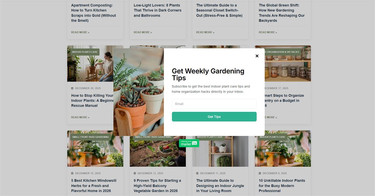 The Leaf Nest website, another section
